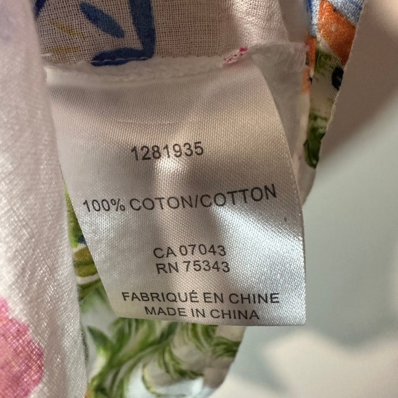 Calypso St Barth Cotton Italy Print Button Down Shirt Womens L Tropical Resort - Picture 3 of 4